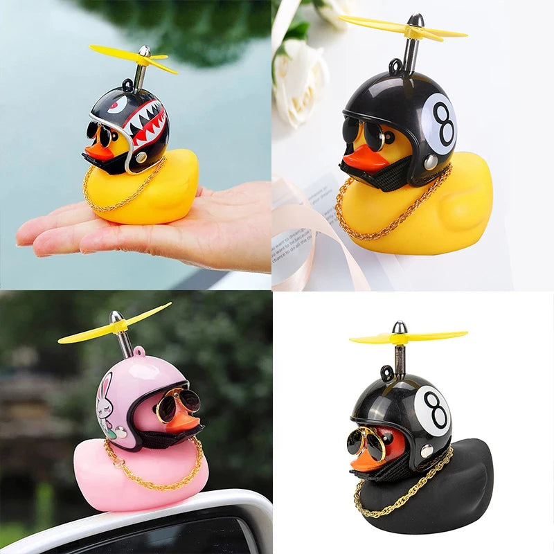 Fun & Quirky Duck Car Ornament with Helmet – Unique Auto Dashboard Decor & Gift
