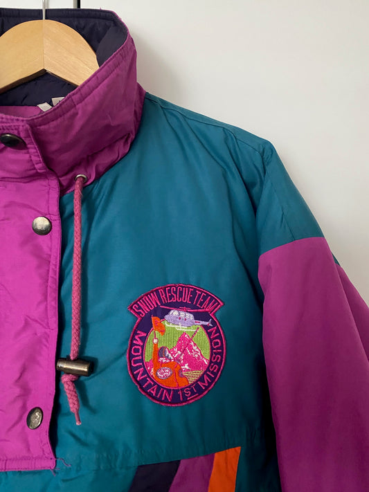 Women Retro Pink Vintage Anorak Ski Suit Brand CIS Size 12